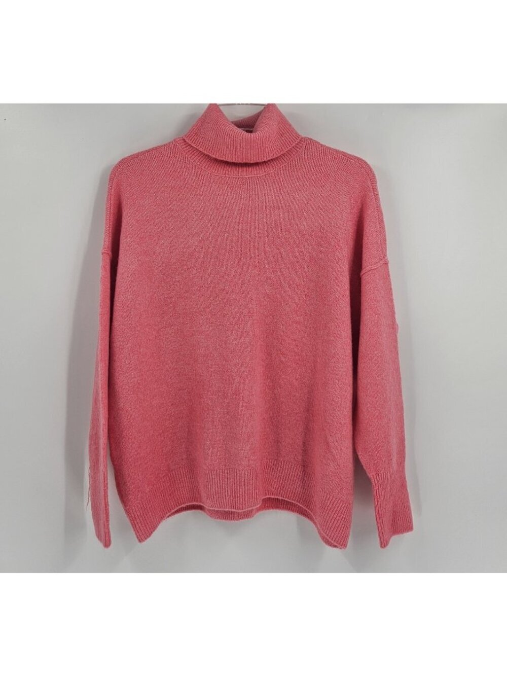 Vince Camuto Pink Mock/Turtleneck Knit Sweater S Cozy Oversized Pullover
